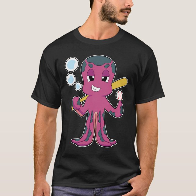 Camiseta Octopus Baseball Baseball bat Sports (Anverso)