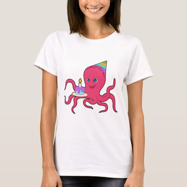 Camiseta Octopus Birthday Cake (Anverso)