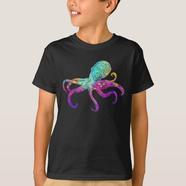 Camiseta Octopus Colorful Kraken Sea Animal Art (Anverso)