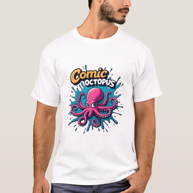 Camiseta Octopus cómico: Diversión y extravagante actitud d (Anverso)