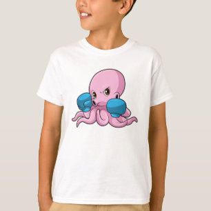 Camiseta Octopus como boxeador con guantes de boxeo