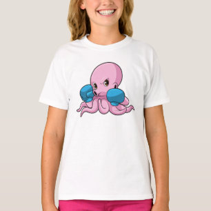 Camiseta Octopus como boxeador con guantes de boxeo