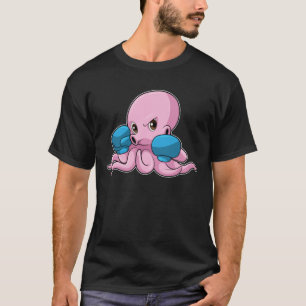 Camiseta Octopus como boxeador con guantes de boxeo