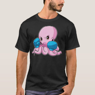 Camiseta Octopus como boxeador con guantes de boxeo