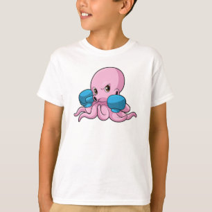 Camiseta Octopus como boxeador con guantes de boxeo