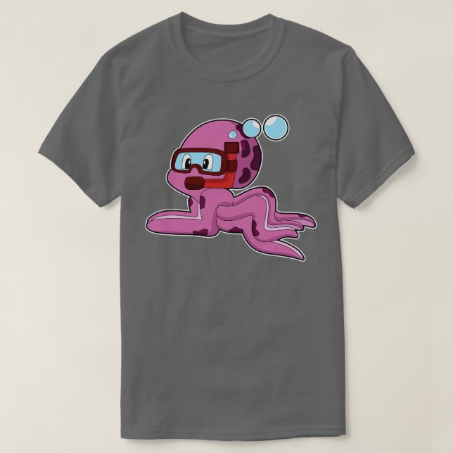 Camiseta Octopus como buceador con Snorkel (Diseño del anverso)