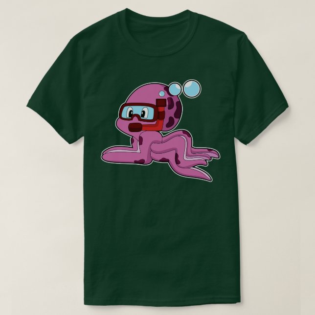 Camiseta Octopus como buceador con Snorkel (Diseño del anverso)