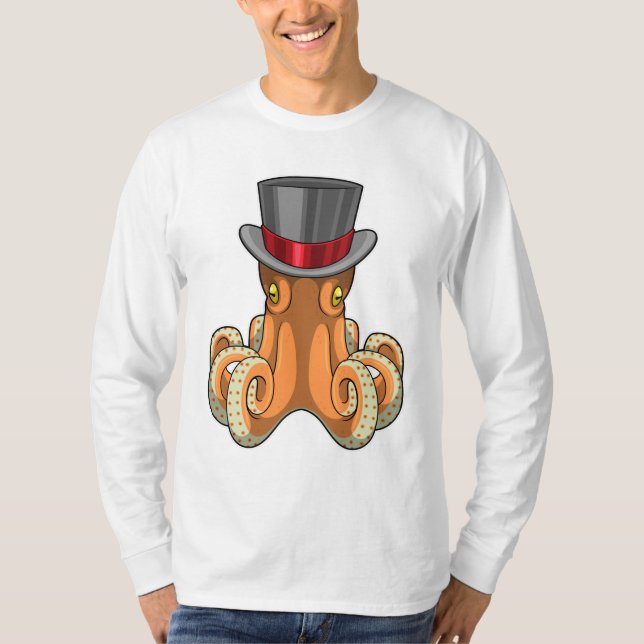 Camiseta Octopus como Caballero con sombrero superior (Anverso)