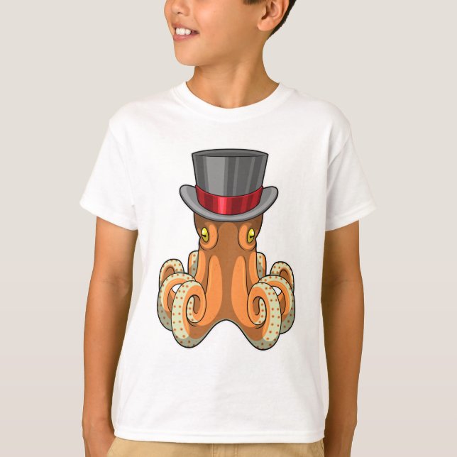 Camiseta Octopus como Caballero con sombrero superior (Anverso)