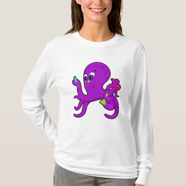 Camiseta Octopus como profesor con equipo de laboratorio (Anverso)