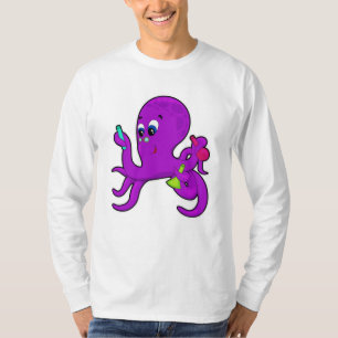 Camiseta Octopus como profesor con equipo de laboratorio