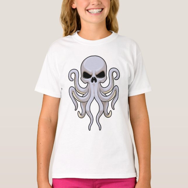Camiseta Octopus con 8 brazos y cráneo (Anverso)