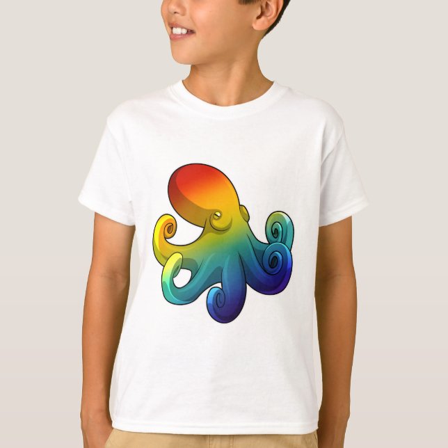 Camiseta Octopus con arcoiris (Anverso)