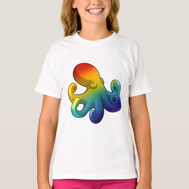 Camiseta Octopus con arcoiris (Anverso)