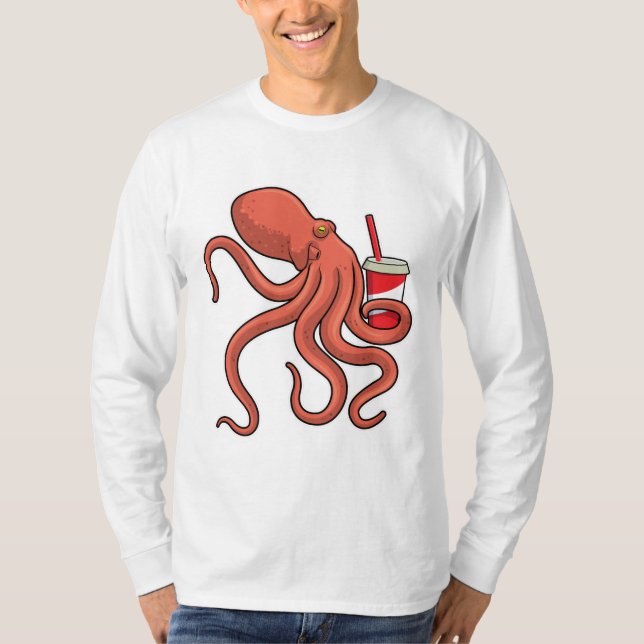 Camiseta Octopus con bebida (Anverso)