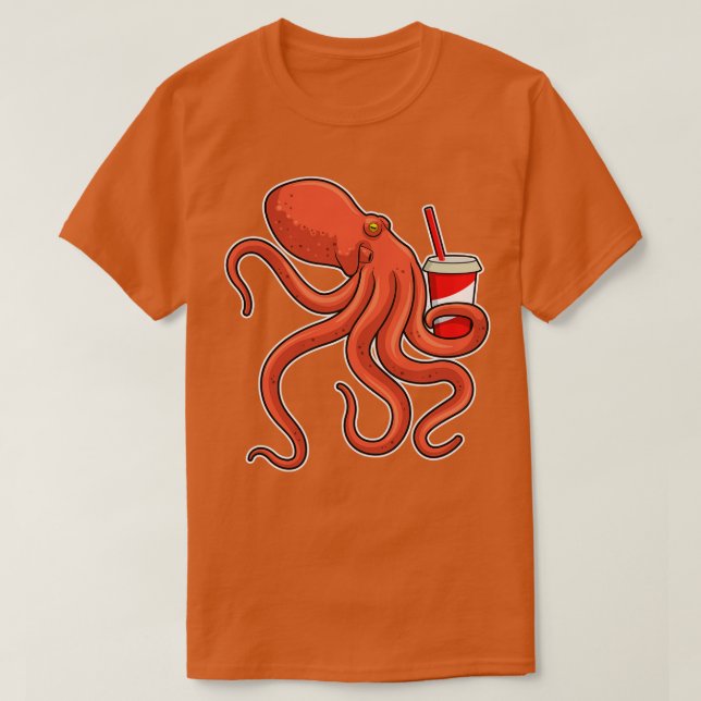 Camiseta Octopus con bebida (Diseño del anverso)