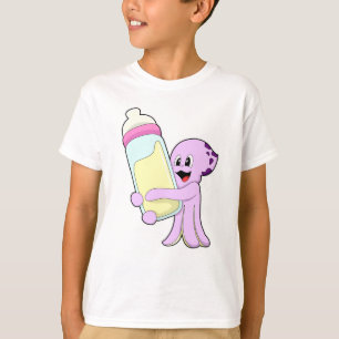Camiseta Octopus con botella de bebé Leche