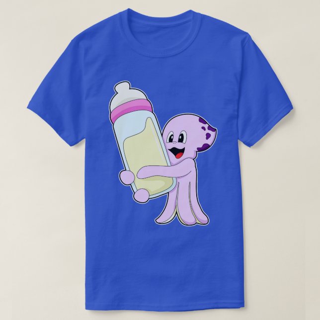 Camiseta Octopus con botella de bebé Leche (Diseño del anverso)