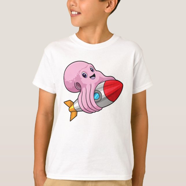 Camiseta Octopus con cohete (Anverso)