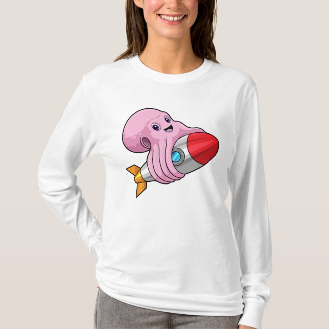 Camiseta Octopus con cohete (Anverso)