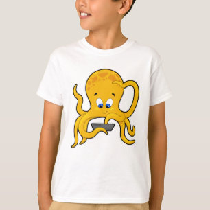 Camiseta Octopus con portátil