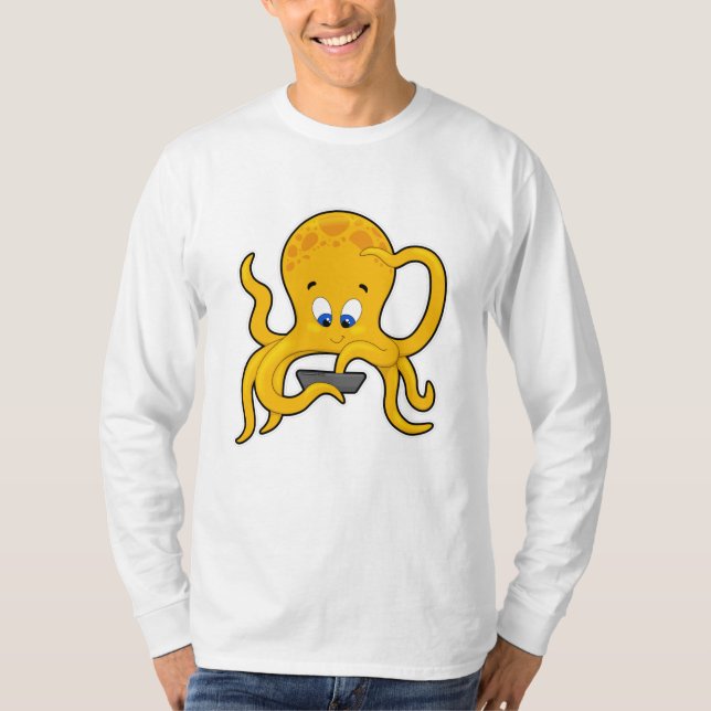 Camiseta Octopus con portátil (Anverso)