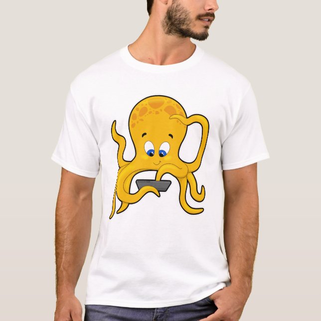 Camiseta Octopus con portátil (Anverso)