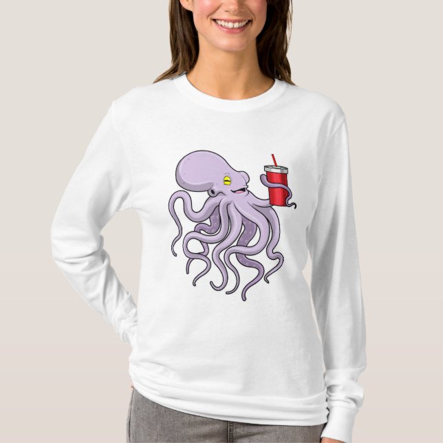 Camiseta Octopus con tazón para beber (Anverso)