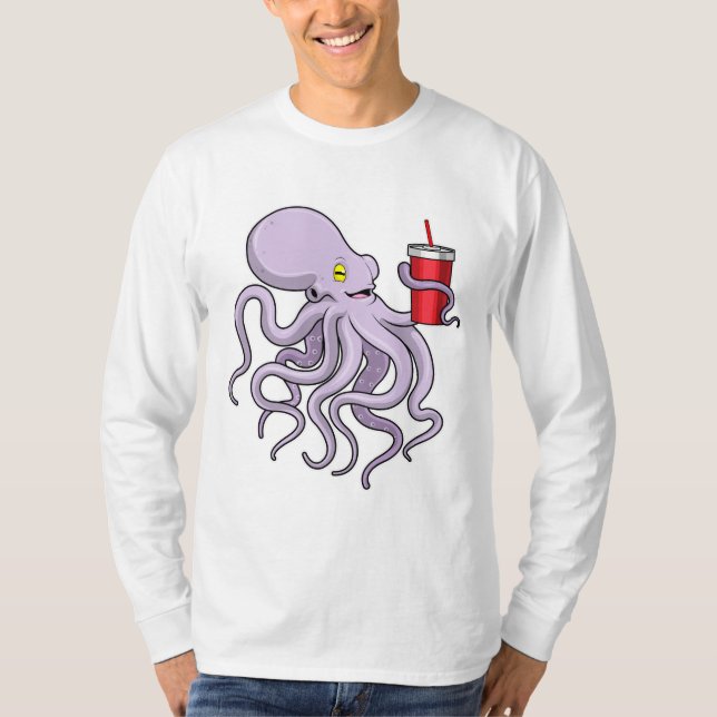 Camiseta Octopus con tazón para beber (Anverso)