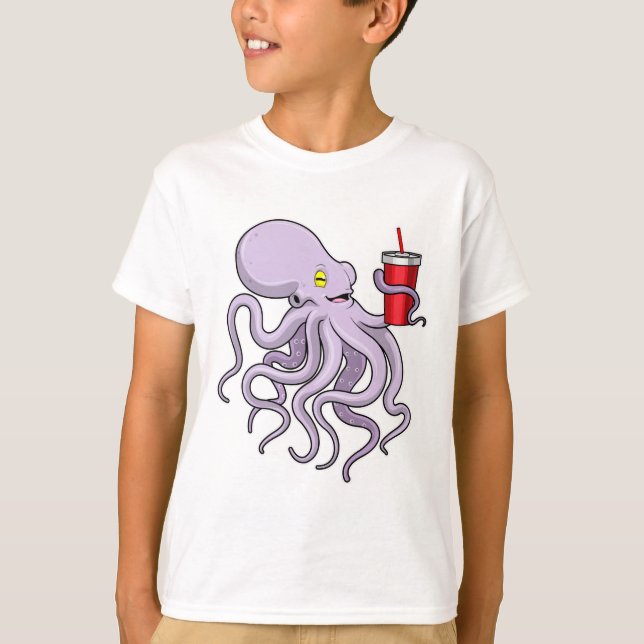 Camiseta Octopus con tazón para beber (Anverso)