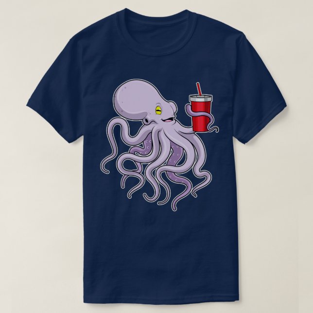 Camiseta Octopus con tazón para beber (Diseño del anverso)