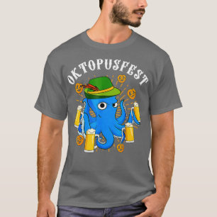 Camiseta Octopus curioso de Oktoberfest con cerveza y Gorra