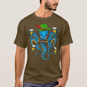 Camiseta Octopus curioso de Oktoberfest con cerveza y Gorra