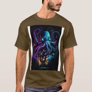 Camiseta Octopus Cyberpunk Resumen Arte de creatura en el m