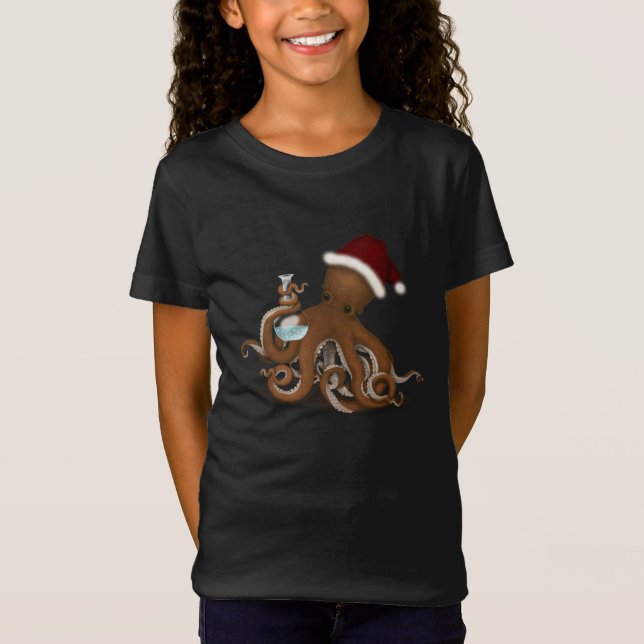 Camiseta Octopus de química en Navidades de Santa Hat Steam (Anverso)