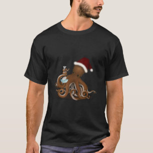 Camiseta Octopus de química en Santa Hat Steampunk Navidad