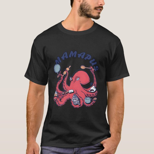 Camiseta Octopus divertidos de Mamapus (Anverso)