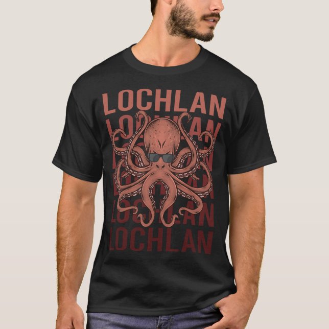 Camiseta Octopus divertidos - Nombre Lochlan (Anverso)