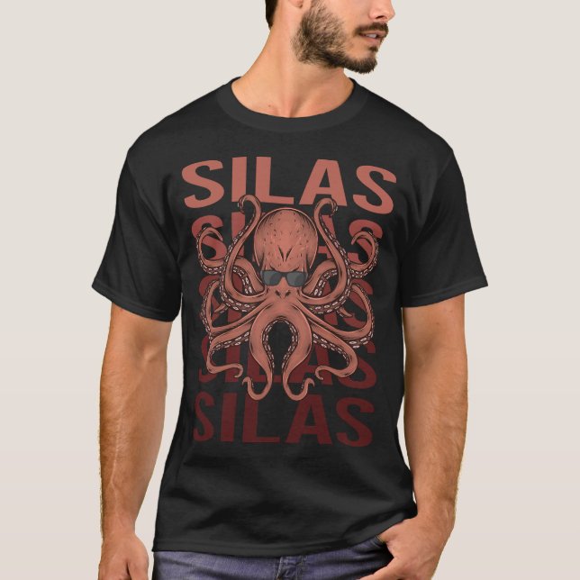 Camiseta Octopus divertidos - Nombre Silas (Anverso)