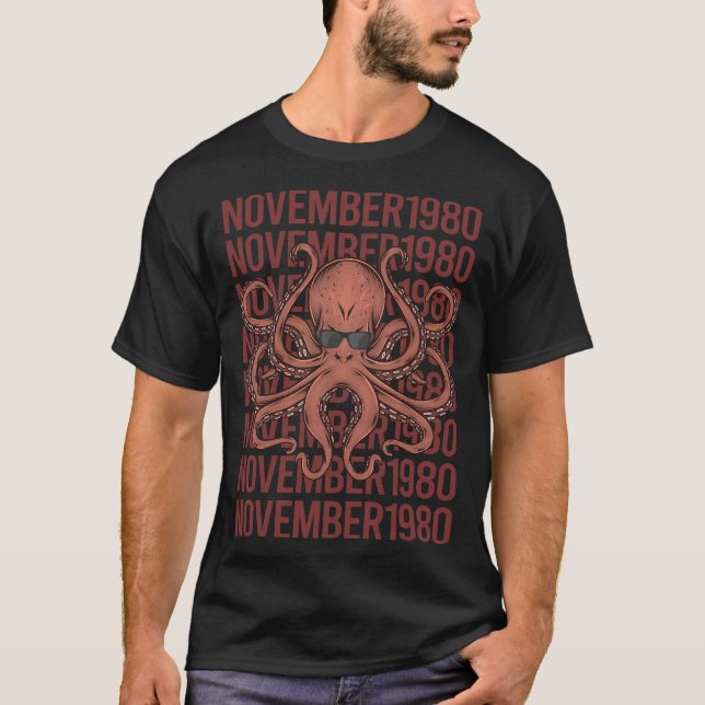 Camiseta Octopus divertidos - noviembre de 1980 (Anverso)