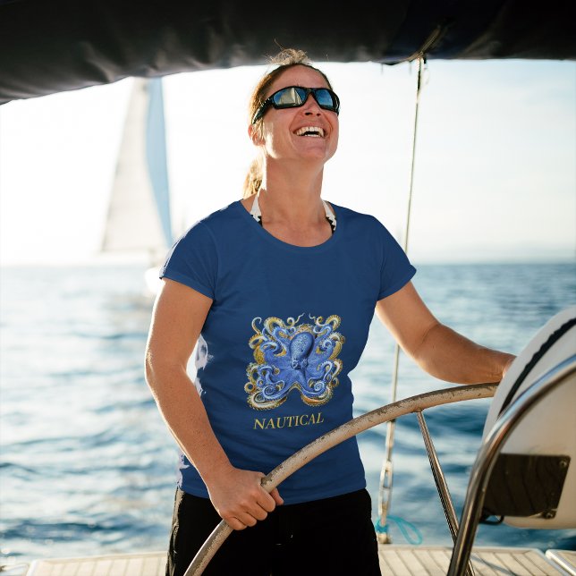 Camiseta Octopus Elegante Azul Personal (Subido por el creador)