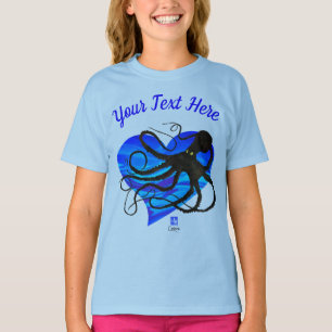 Camiseta Octopus en dos tonos azules + Tee básico de manga