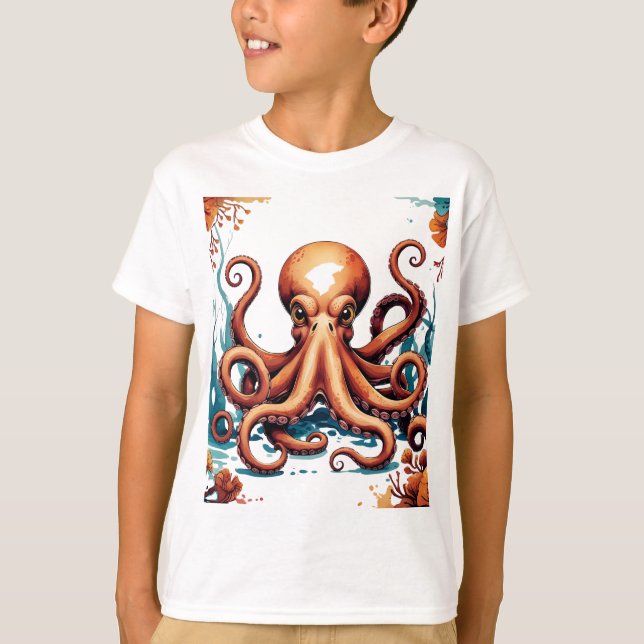 Camiseta Octopus - Extravagante Creatura del Mar Fuerte (Anverso)
