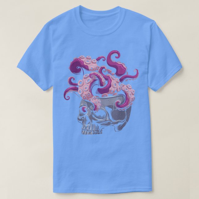 Camiseta Octopus gótico de calavera Tentacles pulpo de cere (Diseño del anverso)