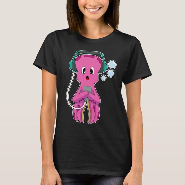 Camiseta Octopus Headphone Music (Anverso)