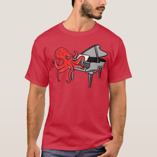 Camiseta Octopus jugando al piano