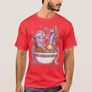 Camiseta Octopus kawaii fideos Ramen japonés Anime Otaku