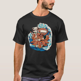 Camiseta Octopus Kraken comiendo Ramal japonés 1