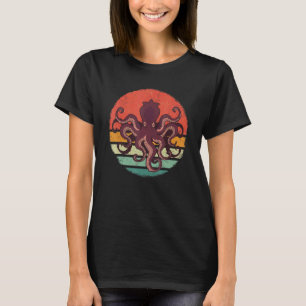 Camiseta Octopus Kraken Cuttlefish Retro Sunset