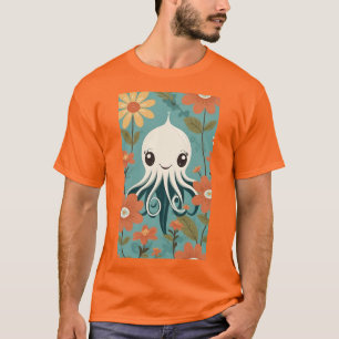 Camiseta Octopus lindo con flores